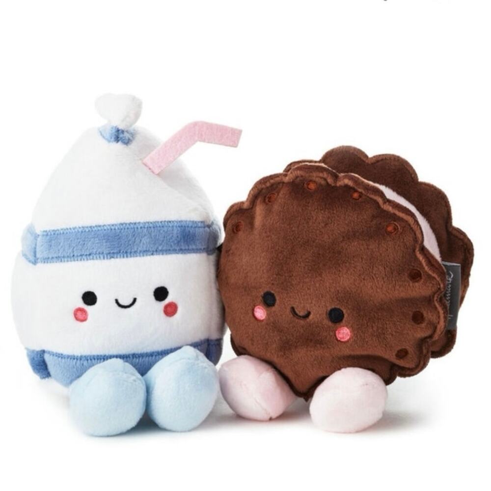 NWT Hallmark 6" Better Together Milk and Cookie Magnetic Plush Toy BFF BF Gift